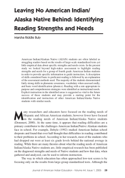 Leaving No American Indian/ Alaska Native Behind