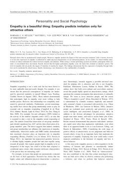 Empathy is a beautiful thing: Empathy predicts imitation only for