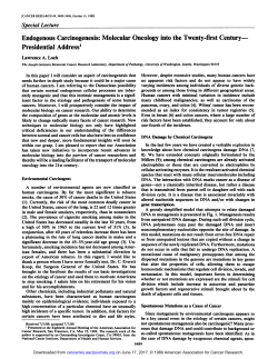 Endogenous Carcinogenesis: Molecular