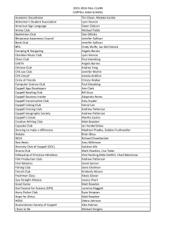 2015-2016 FALL CLUBS COPPELL HIGH SCHOOL