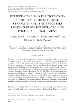 deliberative and participatory democracy