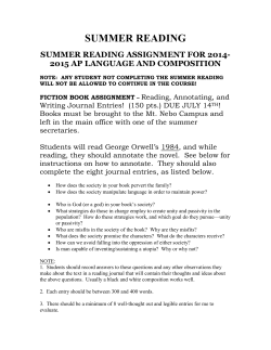 summer reading - Eden Christian Academy