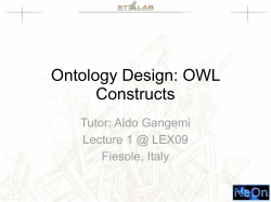 Ontology Design: OWL Constructs