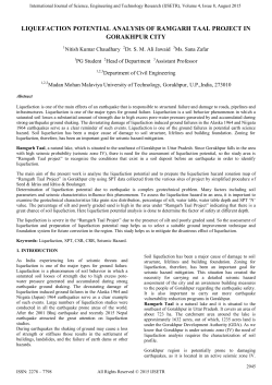 liquefaction potential analysis of ramgarh taal project in gorakhpur city