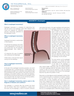 Esophageal manometry - GI Excellence, Inc.