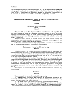 Law on Obligations and the Basics of Property Relations in Air