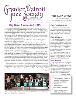 Big Band Comes to GDJS - Greater Detroit Jazz Society