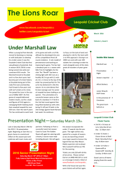 The Lions Roar - Leopold Cricket Club