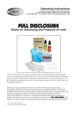 Full Disclosure Wipes for Disclosing the Presence of Lead Cat No