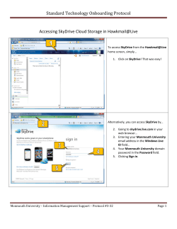 Accessing SkyDrive Cloud Storage in Hawkmail@Live