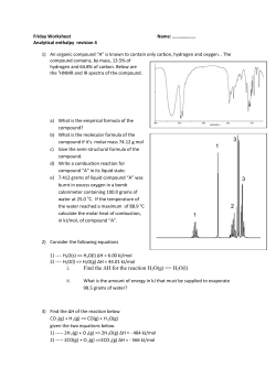 i. Find the &Delta;H for the reaction H2O(g) => H2O(l)