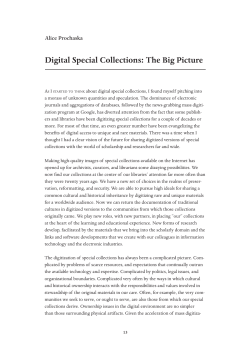 Digital Special Collections: The Big Picture
