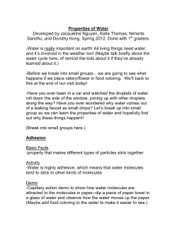 Properties of Water Developed by Jacqueline Nguyen, Katie