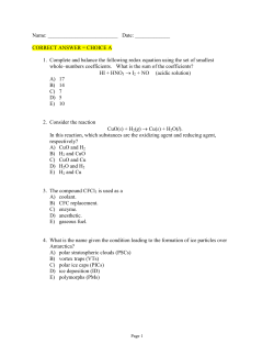 Name: Date: ______ CORRECT ANSWER = CHOICE A 1