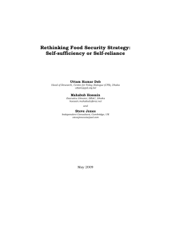 Rethinking Food Security Strategy: Self-sufficiency or Self