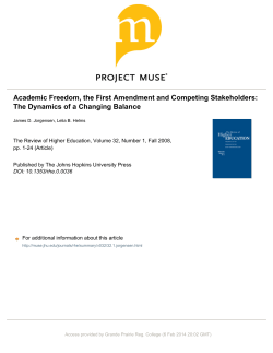 Academic Freedom, the First Amendment and Competing