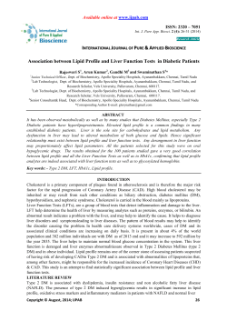 Association between Lipid Profile and Liver Function Tests