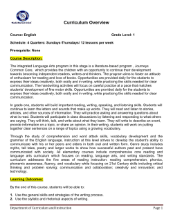 Curriculum Overview - Riada American School