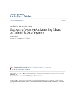 The abuses of argument: Understanding fallacies on Toulmin`s