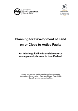 Planning for Development of Land on or Close to Active Faults