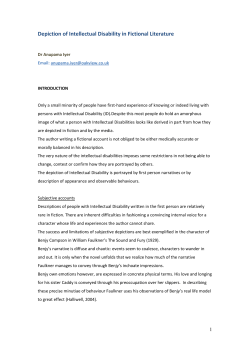 Depiction of Intellectual Disability in Fictional Literature