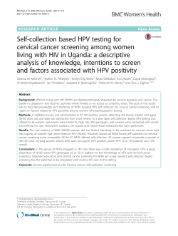 Self-collection based HPV testing for cervical