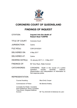 Coronial inquest findings - Robert Noel Turpin