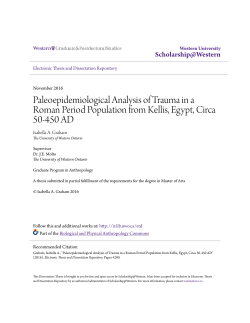 Paleoepidemiological Analysis of Trauma in a Roman Period
