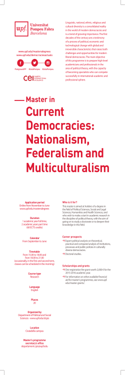 Current Democracies: Nationalism, Federalism and