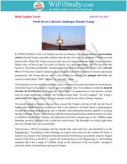 Daily English Vocab North Korea`s dictator challenges Donald Trump