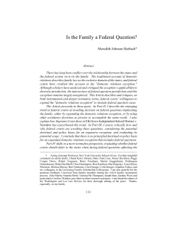 Is the Family a Federal Question? - Washington and Lee University