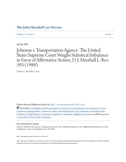 Johnson v. Transportation Agency - The John Marshall Institutional
