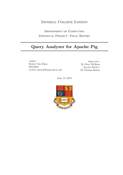 Query Analyzer for Apache Pig