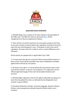 QUALIFIER RULES OVERVIEW 1. Red Bull Reign uses a unique