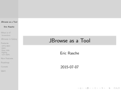 JBrowse as a Tool