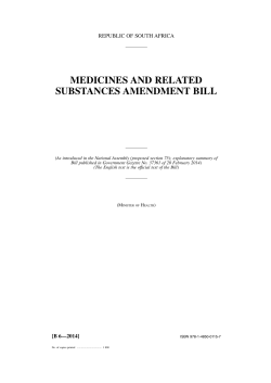 medicines and related substances amendment bill