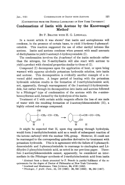 Condensations of Isatin with Acetone by the Knoevenagel Method`
