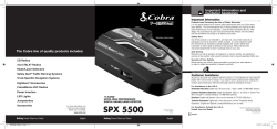 SPX 5500 - Cobra Electronics Corporation