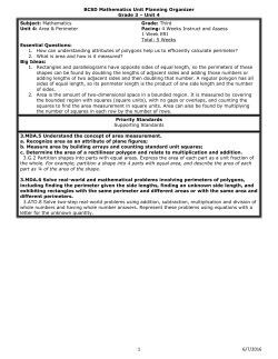 BCSD Mathematics Unit Planning Organizer Grade 3 &ndash; Unit 4
