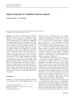 Optical properties of vanadium oxides-an analysis