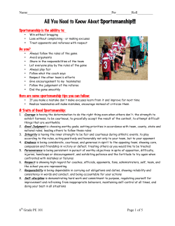 All You Need to Know About Sportsmanship!!!