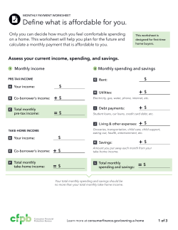 Monthly payment worksheet