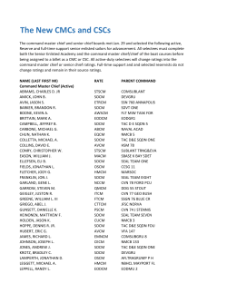 The New CMCs and CSCs