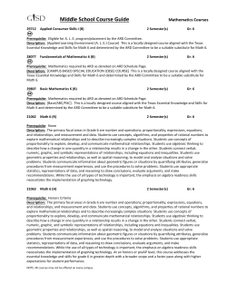 Middle School Course Guide