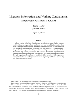 Migrants, Information, and Working Conditions in Bangladeshi