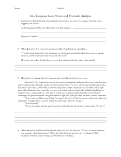 Most Dangerous Game Notes and Thematic Analysis