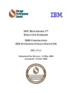 Executive Summary - Storage Performance Council