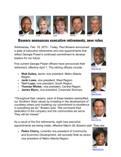 Bowers announces executive retirements, new roles