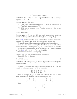 18.703 Modern Algebra, Permutation groups