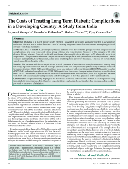 The Costs of Treating Long Term Diabetic Complications in a